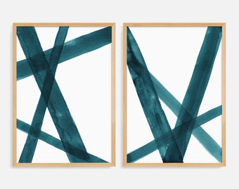 Teal Wall Art Etsy