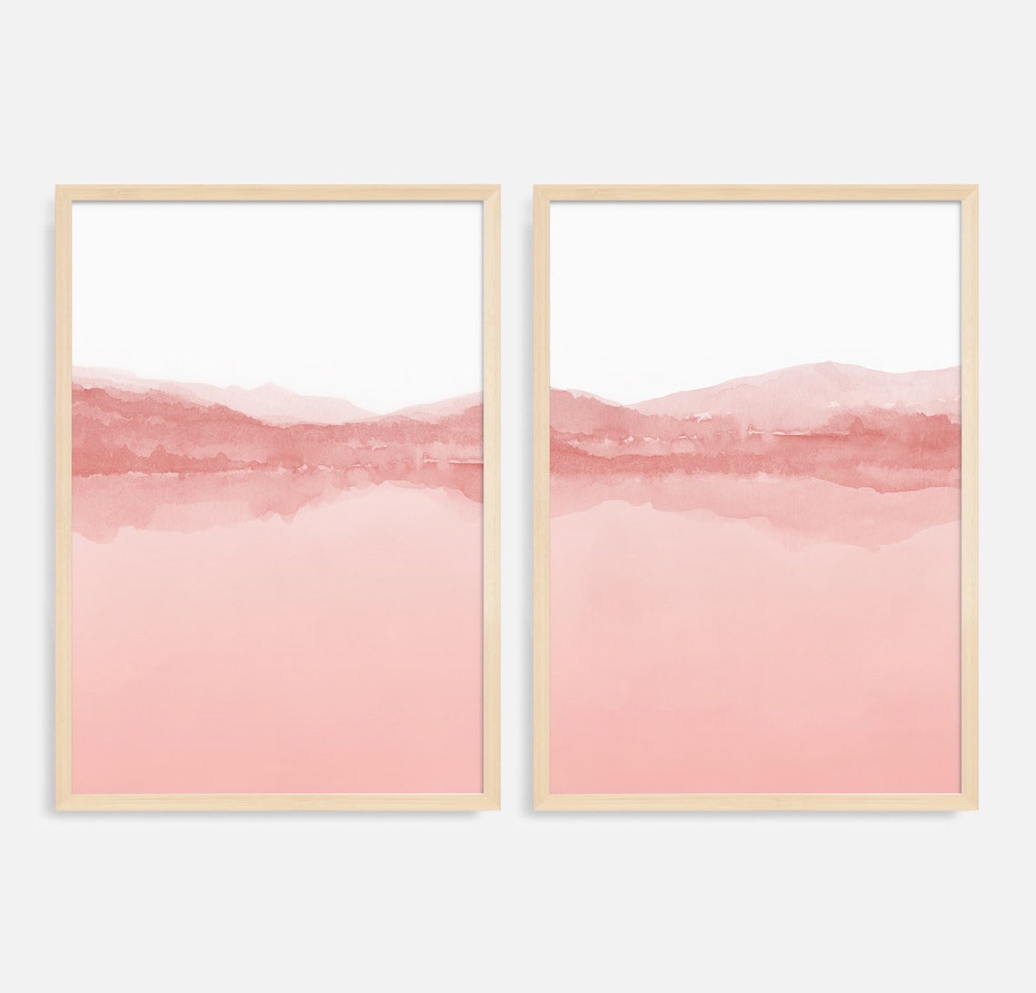 Set of 2 Prints PRINTABLE Wall Art Blush Pink Art Abstract | Etsy