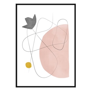 Cuadro Abstracto Rosa, Lamina Minimalista, Arte Rosado Descargable, Decoración de Paredes, Lámina Abstracta para Imprimir, Descarga Digital imagen 5