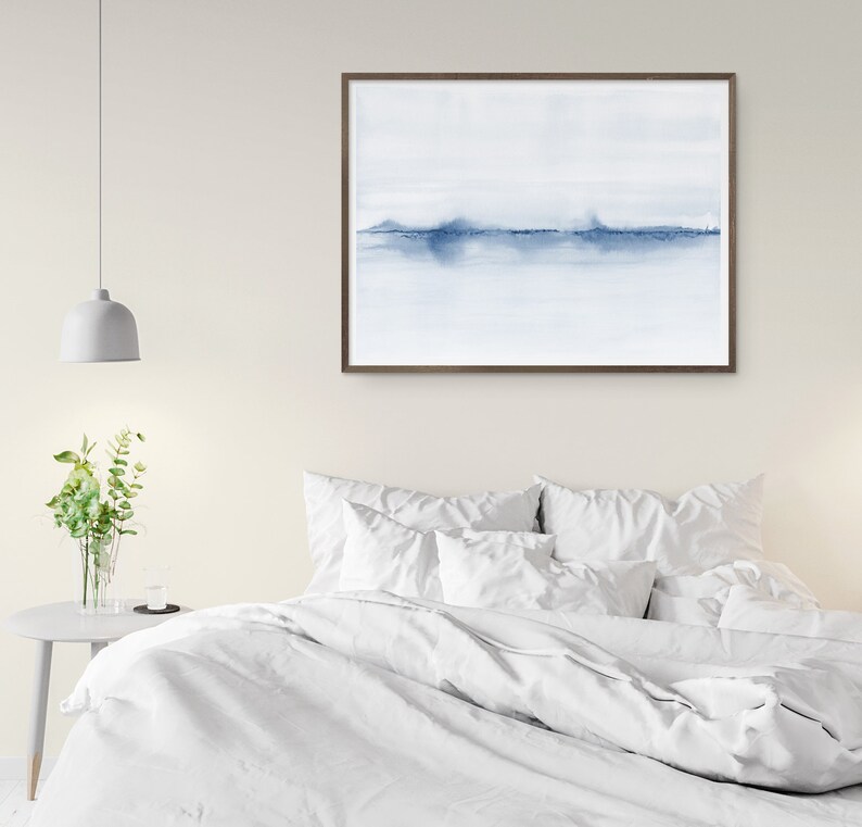Minimalist Watercolor Blue Wall Art Digital Wall Art Etsy