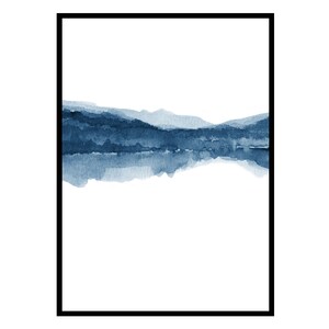 2 Láminas Abstractas, Pintura Acuarela, 2 Cuadros Azul Marino, Paisaje Abstracto, Colección 2 Cuadros para Imprimir, Laminas Descargables imagen 3