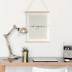 Imagine Printable Wall Art, Minimalist Quote Print, One Line Word ...