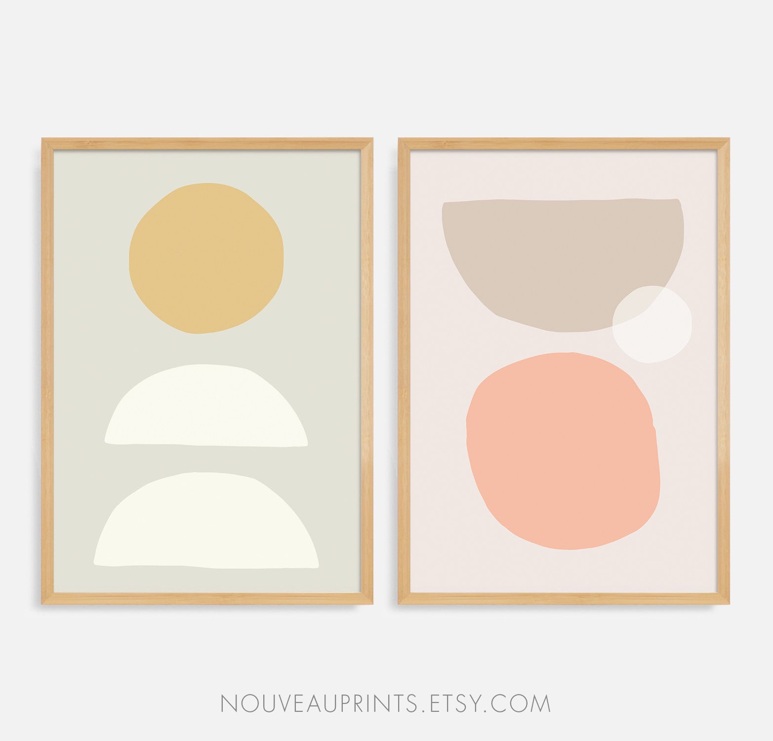 Set of 2 Prints PRINTABLE Abstract Art Minimal Modern Art | Etsy