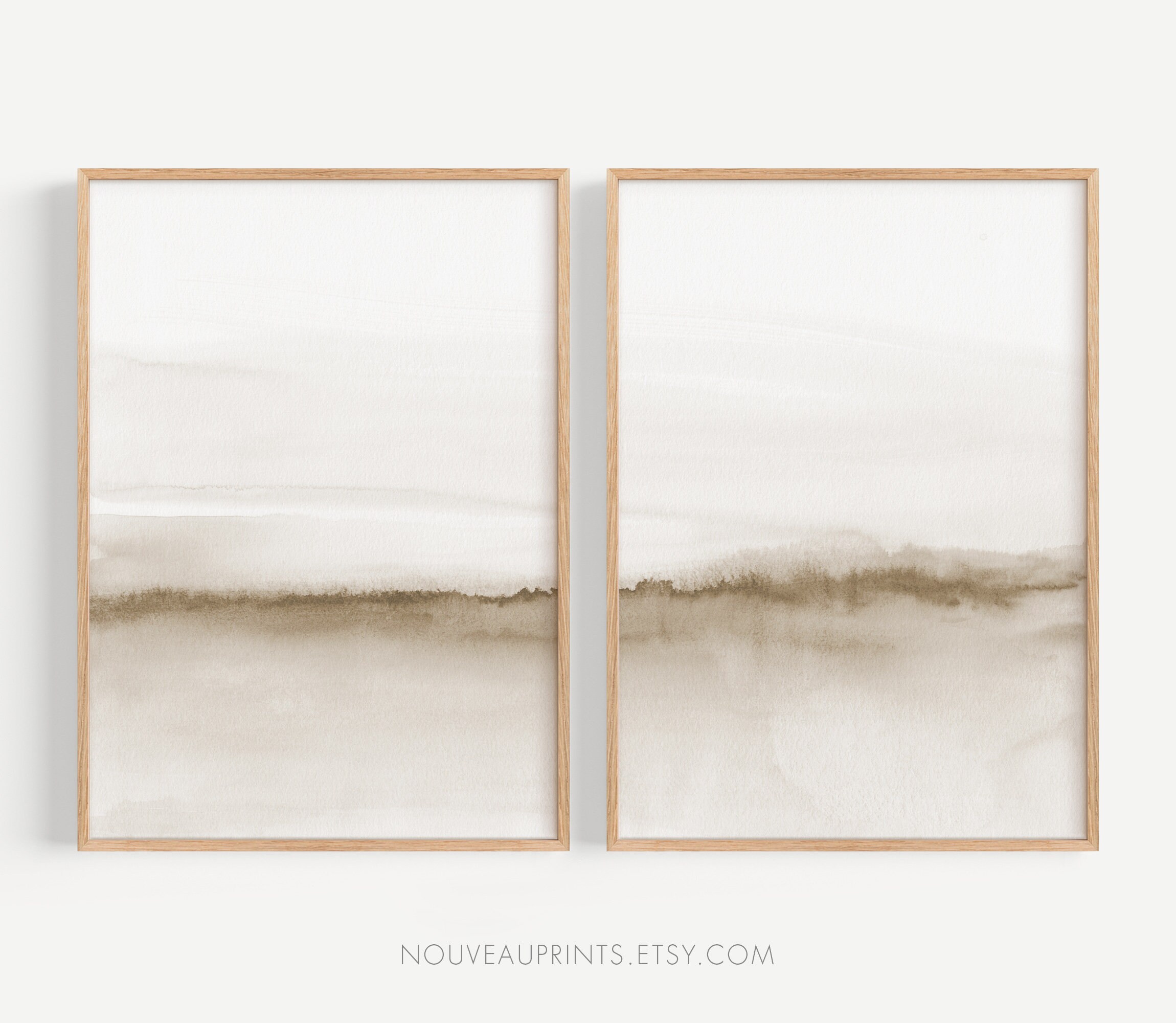Set of 2 Prints, Printable Wall Art, Abstract Large Prints, Neutral ...