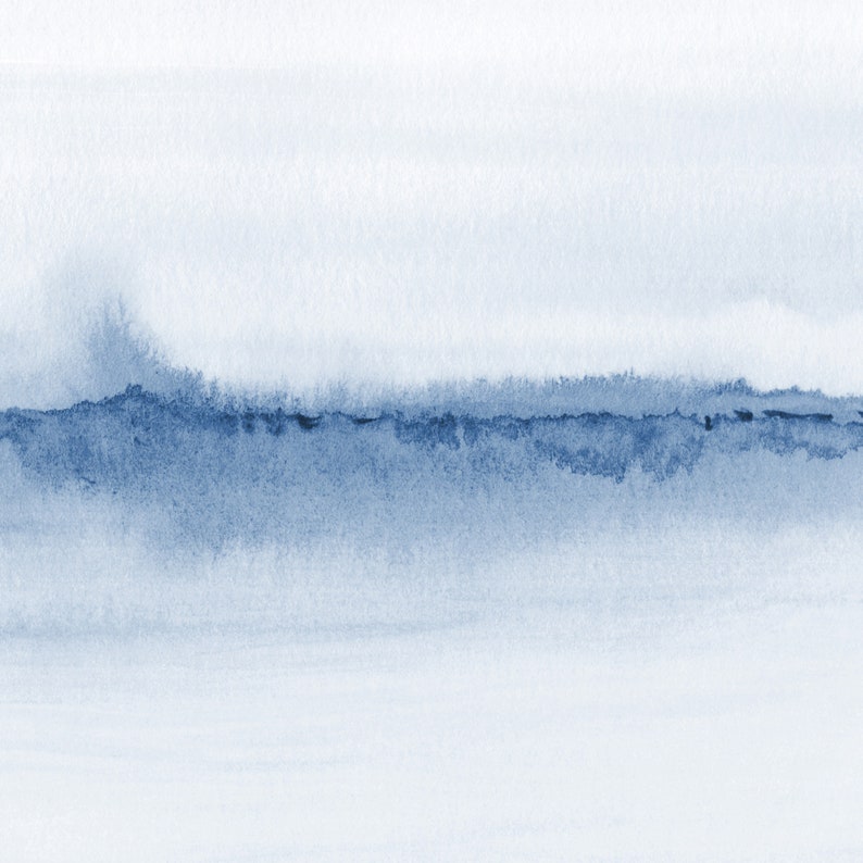 Minimalist Watercolor Blue Wall Art Digital Wall Art Etsy