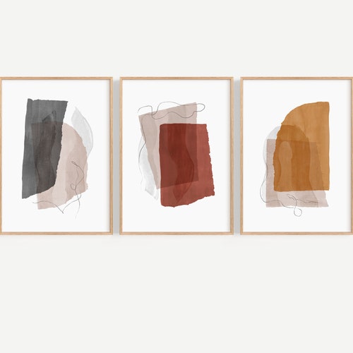 Printable Wall Art Set of 3 Prints Neutral Wall Art Bedroom Etsy