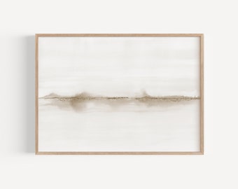 Minimalist Watercolor, Horizontal Wall Art, Printable Watercolour, Neutral Watercolor Landscape, Abstract Painting, Instant Download