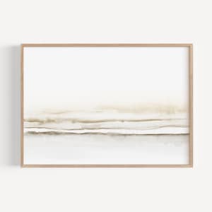 Minimalist Watercolor, Horizontal Wall Art, Printable Watercolour, Neutral Watercolor Landscape, Abstract Painting, Instant Download