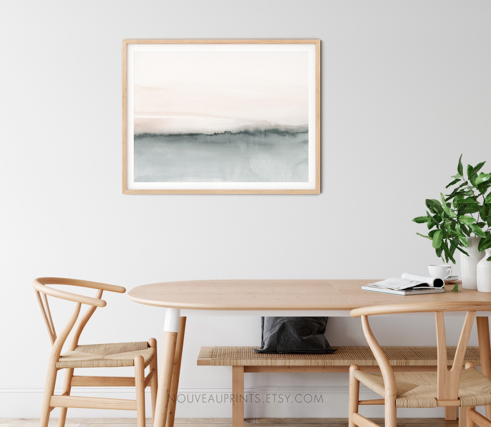 Minimalist Watercolor, Horizontal Wall Art, Printable Watercolour