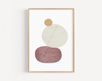 Balancing Stones Printable Wall Art, Stacked Stones Art Print, Minimalist Rocks Wall Print, Downloadable Zen Art, Meditation Room Wall Decor