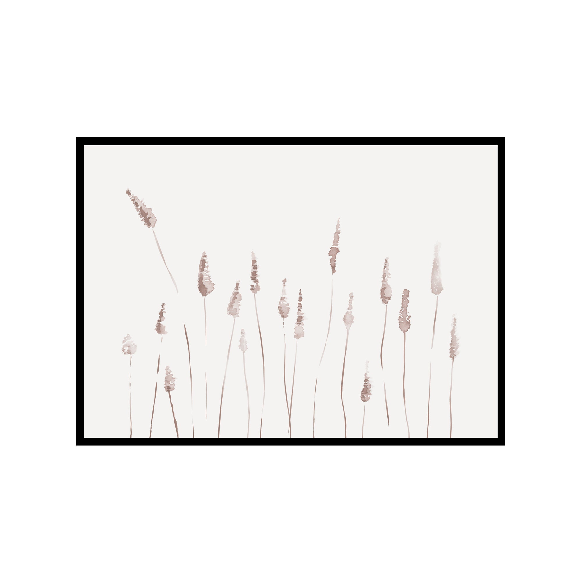Minimal Watercolor Horizontal Wall Art Reeds Wall Art Etsy