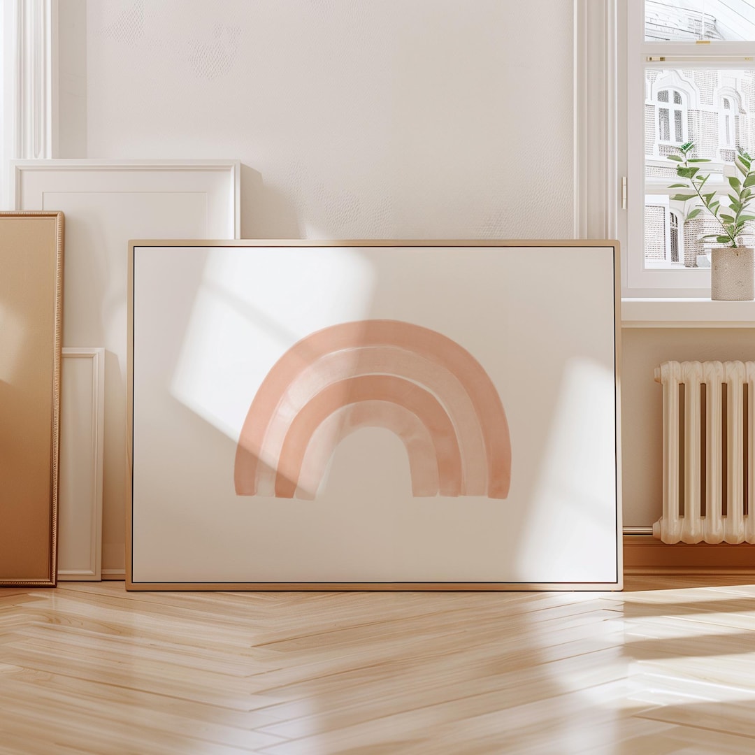 Kids Room Decor Minimalist Rainbow Print, Nursery Rainbow Digital ...