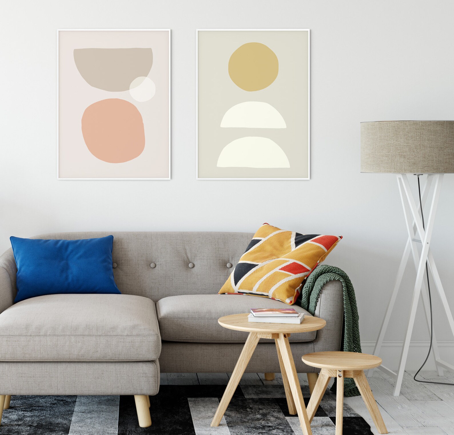 Set of 2 Prints PRINTABLE Abstract Art Minimal Modern Art Etsy