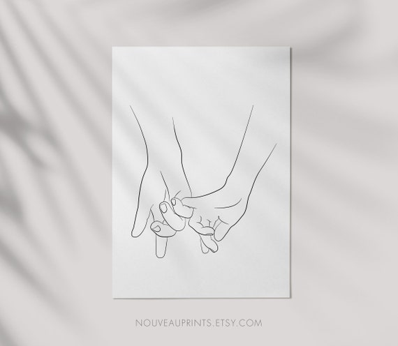 Pinky Promise Print, Pinky Swear Art, Holding Hands Line Art, Couple Hands  Drawing, Minimalist Hands Poster, Abstract Printable Wall Art -  Canada