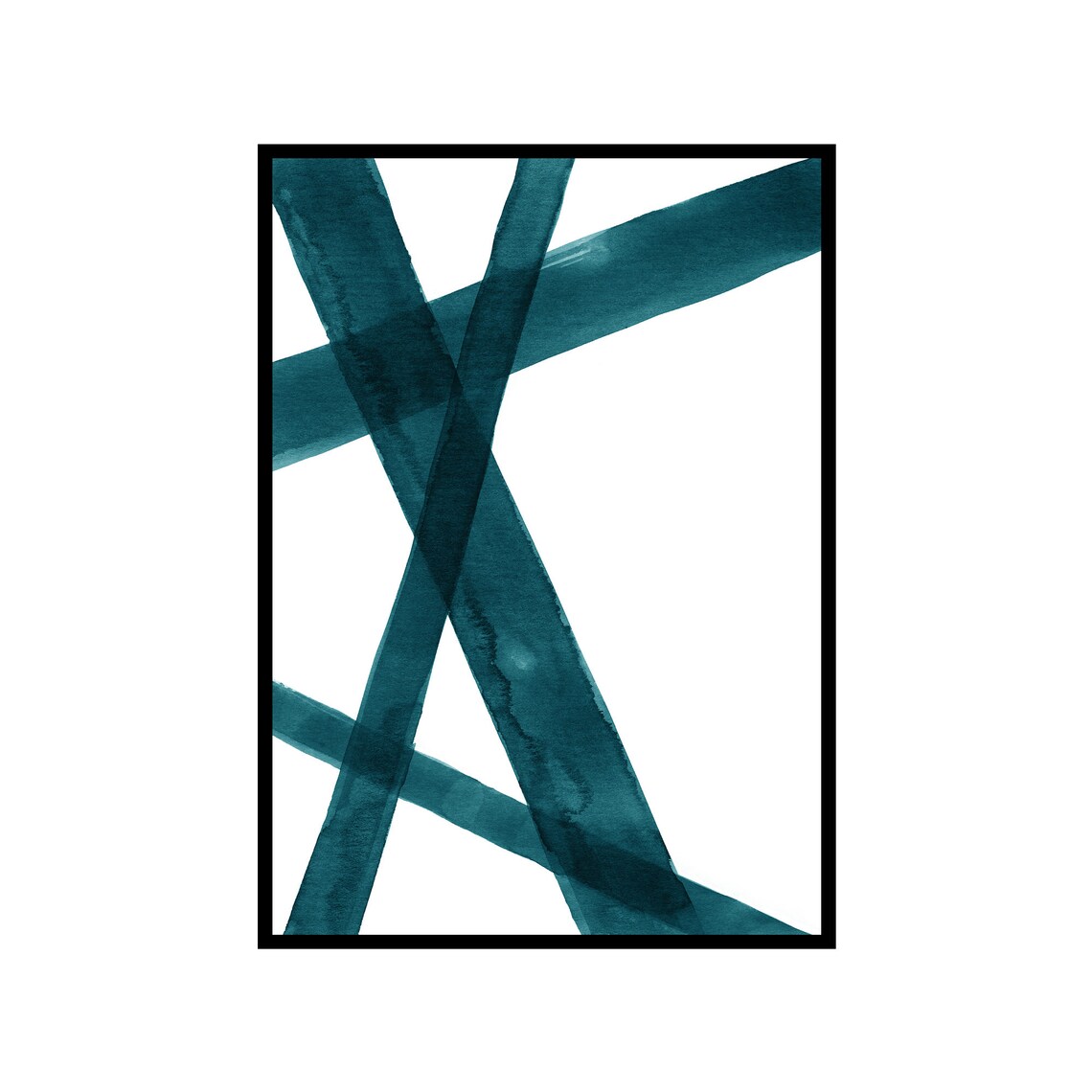 Set of 2 Teal Prints Abstract Printable Modern Minimal | Etsy