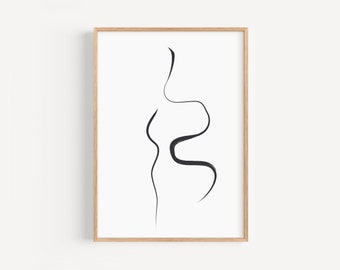 Minimalist Black Lines Poster, Abstract Lines Wall Print, Black And White Modern Line Art, Zen Printable Wall Art Modern Abstract Wall Decor