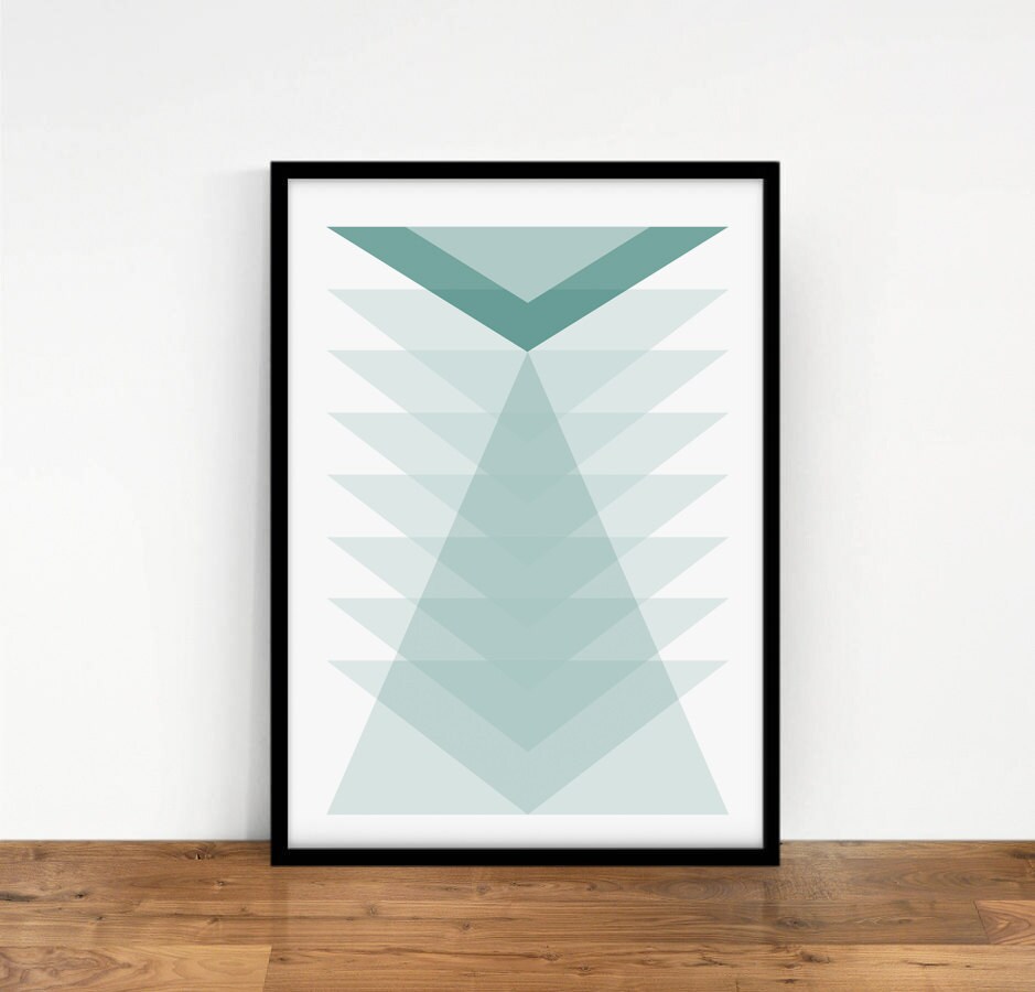 Triangles Wall Art Geometric Wall Decor Triangles Print Etsy
