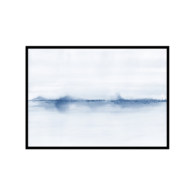 Minimalist Watercolor Blue Wall Art Digital Wall Art Etsy