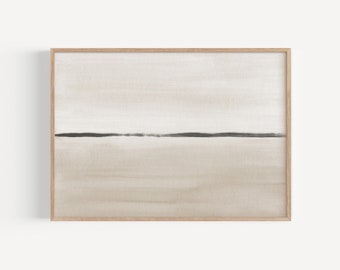 Beige Abstract Landscape Print, Large Neutral Art Print, Beige Bedroom Wall Art, Neutral Room Wall Decor, Neutral Watercolor Printable Art