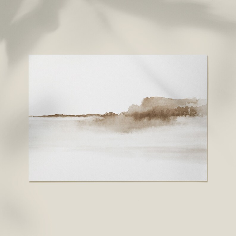 Minimalist Watercolor Neutral Watercolor Landscape Abstract Painting Printable Watercolour Horizontal Wall Art Instant Download
