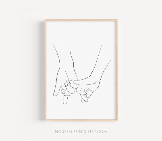 Pinky Promise Print, Pinky Swear Art, Holding Hands Line Art, Couple Hands  Drawing, Minimalist Hands Poster, Abstract Printable Wall Art -  Canada