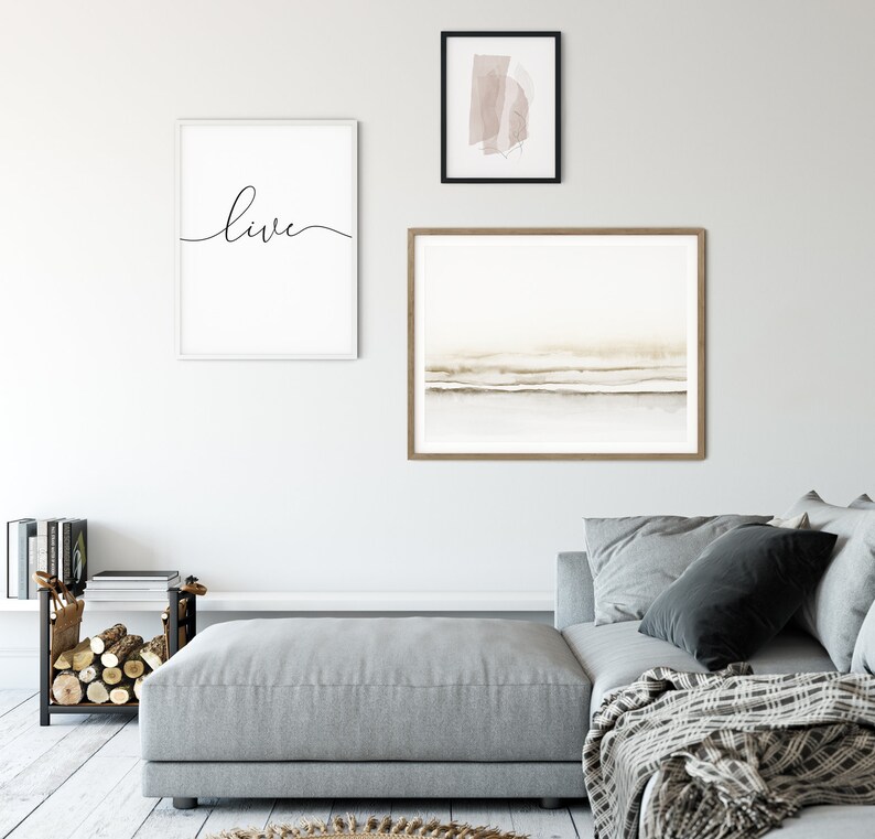 Minimalist Watercolor Horizontal Wall Art Printable Etsy