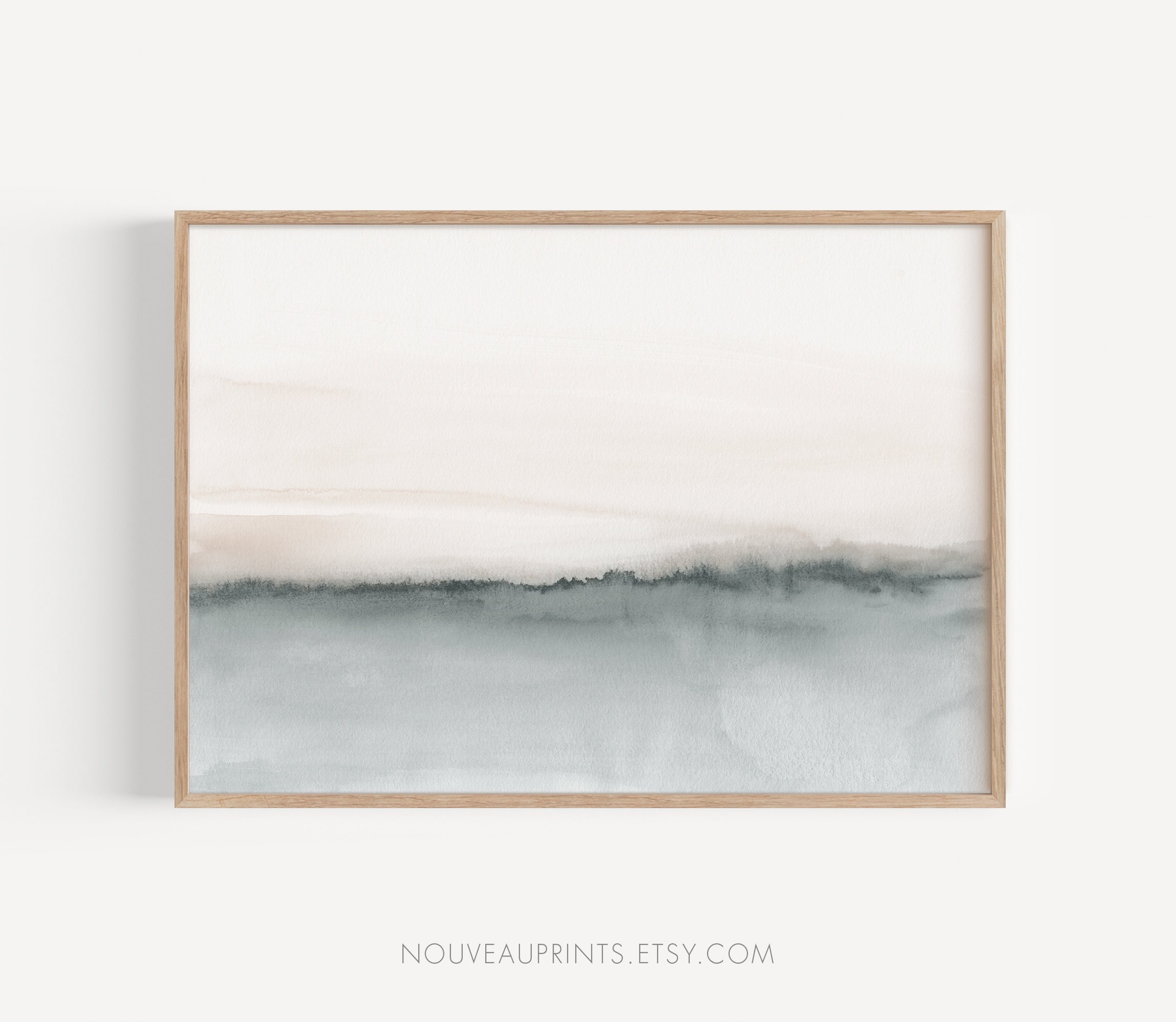 Minimalist Watercolor, Horizontal Wall Art, Printable Watercolour, Neutral Watercolor Landscape, Abstract Painting, Instant Download