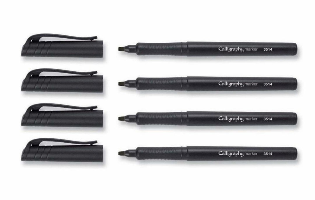 Calligraphy Marker Pen Set Italic Fibre Tip Callicreative Etsy UK