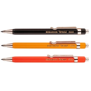 Druckbleistift Ganzmetall 2 mm Taschen-Clutch Minenhalter Koh I Noor Versatil 5228