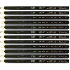 May include: A pack of 12 black pencils with gold lettering that reads "KOH-I-NOOR HARDTMUTH 1820/2B".