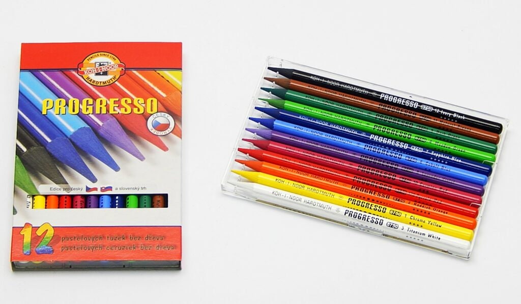 Boîte de 24 Koh-I-Noor Progresso Crayon de Couleur Aquarelle sans bois 