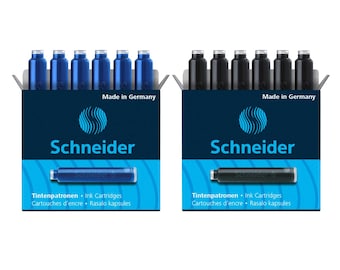 SCHNEIDER Ink Cartridges for Fountain Pens and Rollers Blue Black