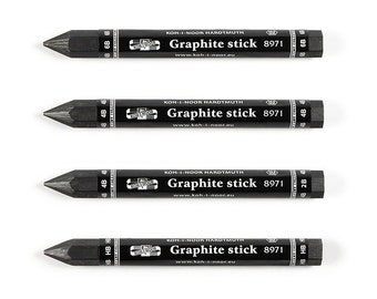 Graphite stick woodless jumbo thick pencil set 8971 HB 2B 4B 6B Progresso Koh I Noor New