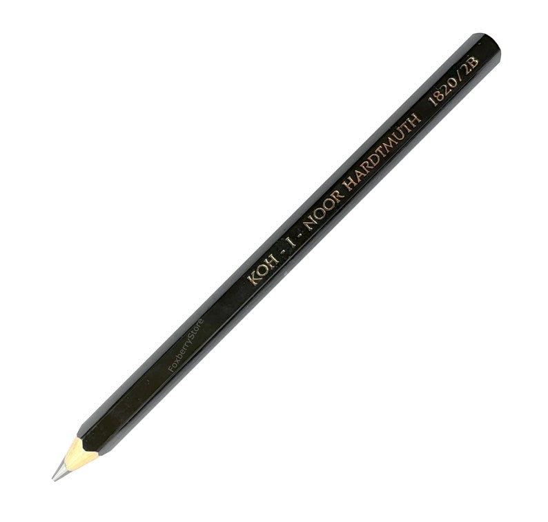 May include: A black Koh-I-Noor Hardtmuth 1820/2B pencil. The pencil is sharpened and ready to use.