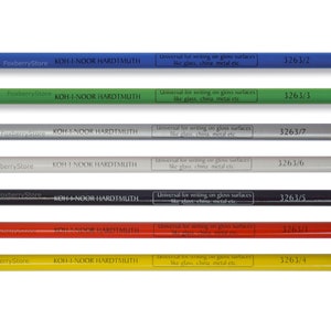 Chinagraph Pencil Marker Crayon Write on Gloss Surface Glass China Metal Koh-I-Noor 3263