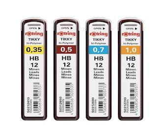Rotring Tikky Fine Hi-Polymer Replacement Lead Refills for Mechanical Pencil