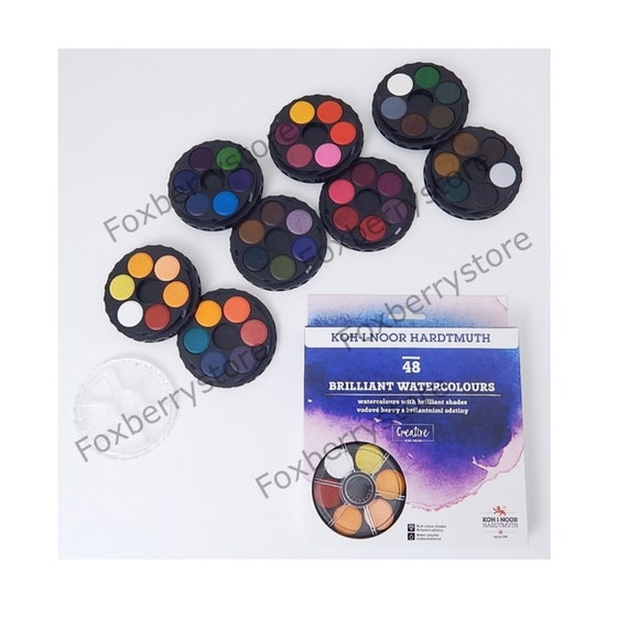 Brilliant Dye Based Vibrant Colors Watercolour Paint Set Koh-i-noor Wheels  Discs Watersoluble Art Painting Aquarell 