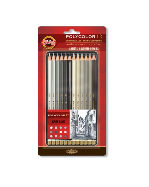 Koh-I-Noor Polycolor Artists' Colored Pencil Set in Wooden Box, 24-Pencils