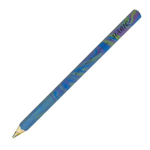 May include: A blue, green, and purple marbled pencil with the text "KOH-I-NOOR HARDTMUTH *MAGIC*" printed on the side.