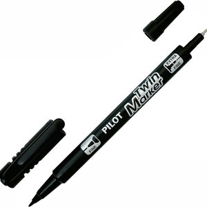 PILOT Twin Marker Permanente Negro Fino Puntas Extrafinas 0,8/2 mm