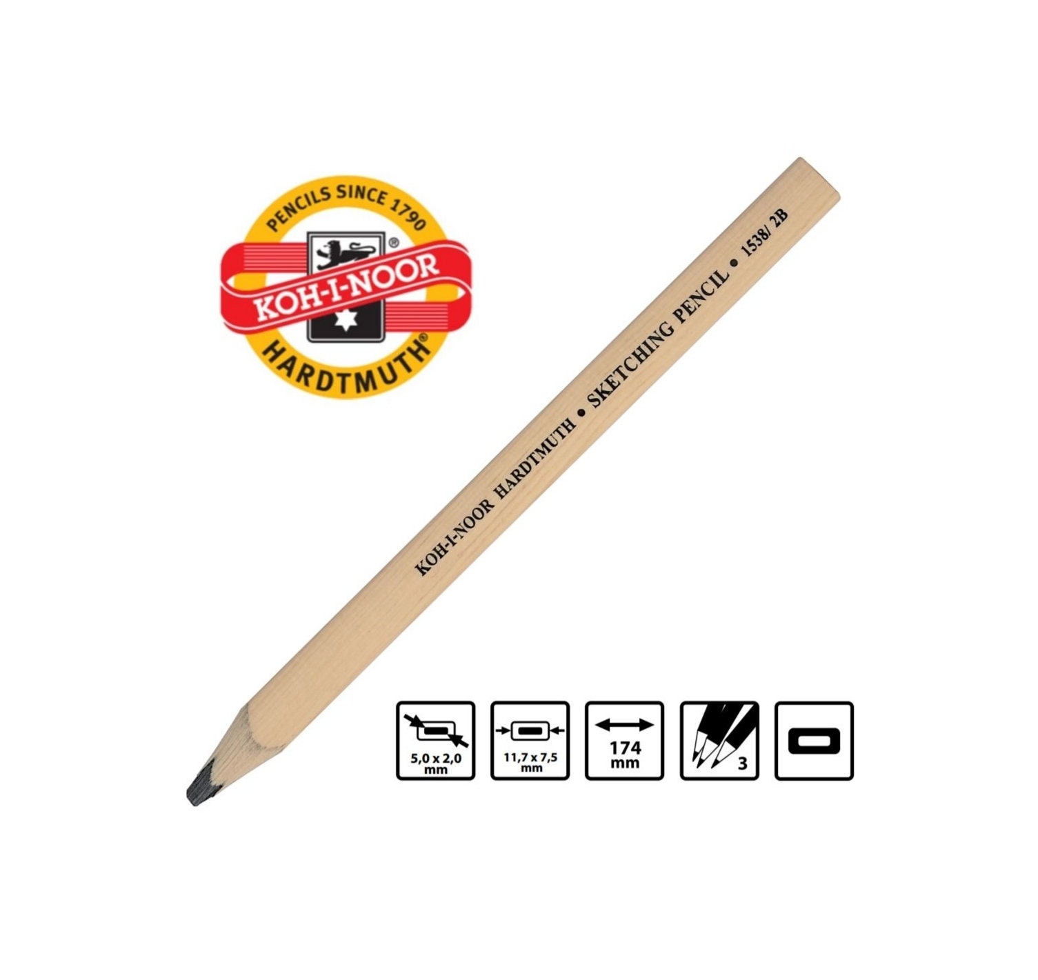 Koh-I-Noor Jumbo Graphite Stick - 6B