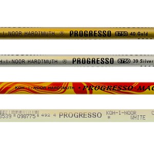 Woodless Colored Pencil Koh-I-Noor Progresso 8750 8775 Gold Silver Magic White Drawing Coloring Sketching image 7