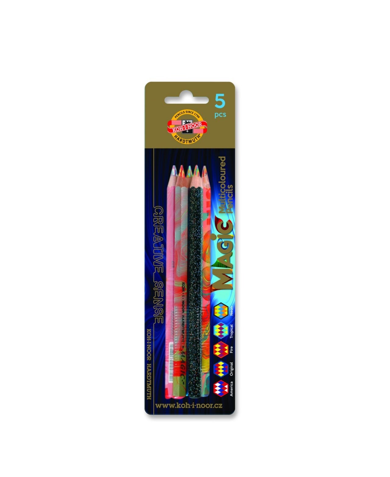 Koh I Noor Fall Crayon/Pression Crayon en métal avec mine taille-crayons  Mine de 5.6 mm – Magic (Multicolore) Crayon – Arc-en-ciel – Plusieurs choix  1 Magicstift mit 6 Multicolorminen Bunt : 