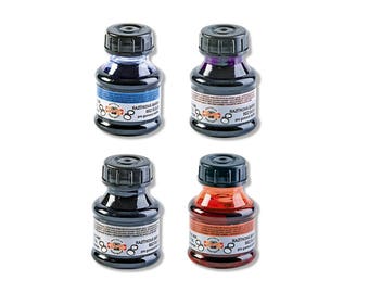 Rubber Endorsing Ink Koh-I-Noor Stamp Pad Refill Black Blue Red Violet Green Desk 50g New