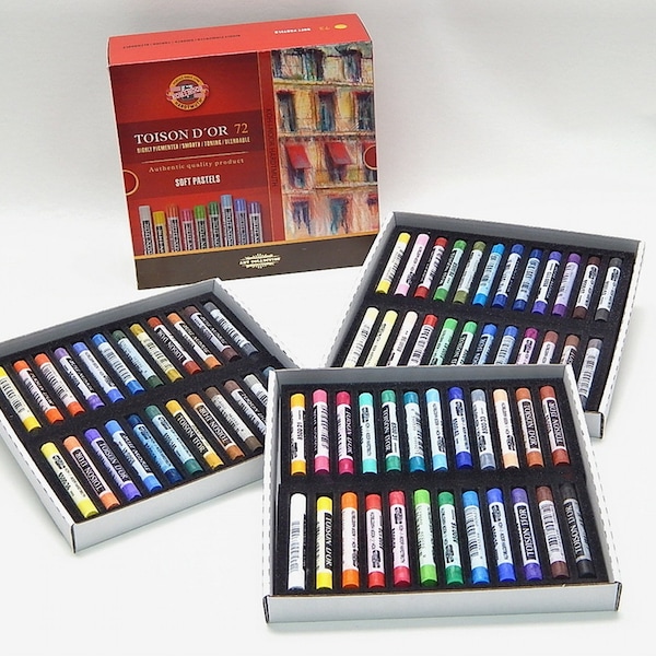 Ensemble de pastels secs Koh-I-Noor 8517 8516 Couleurs pastel douces Lot de 72 48 24 Haute qualité Nouveau pour les artistes