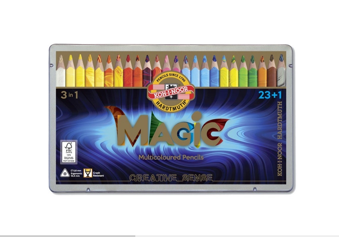 Multicolored Jumbo Pencils Set Koh-i-noor Magic 3406 Colored Art Drawing  Coloring Pack of 5 