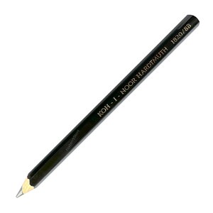 May include: A black pencil with gold lettering that reads "KOH-I-NOOR HARDTMUTH 1820/8B".