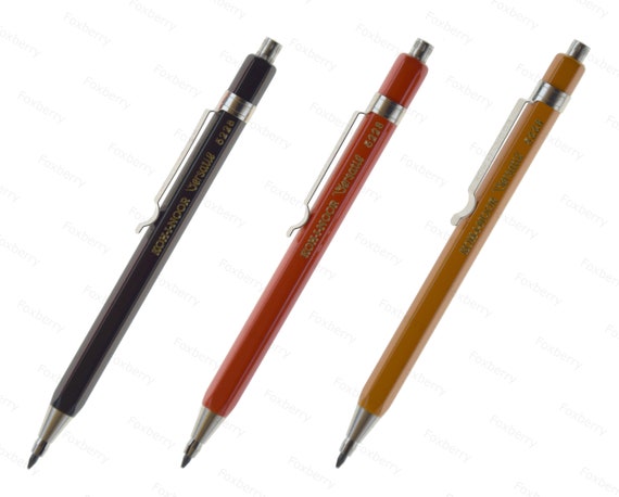 All Metal Short Mechanical Pencil 2mm Pocket Clutch Leadholder Koh I Noor  Versatil 5228 With Sharpener and Clip Black Yellow Red -  Israel