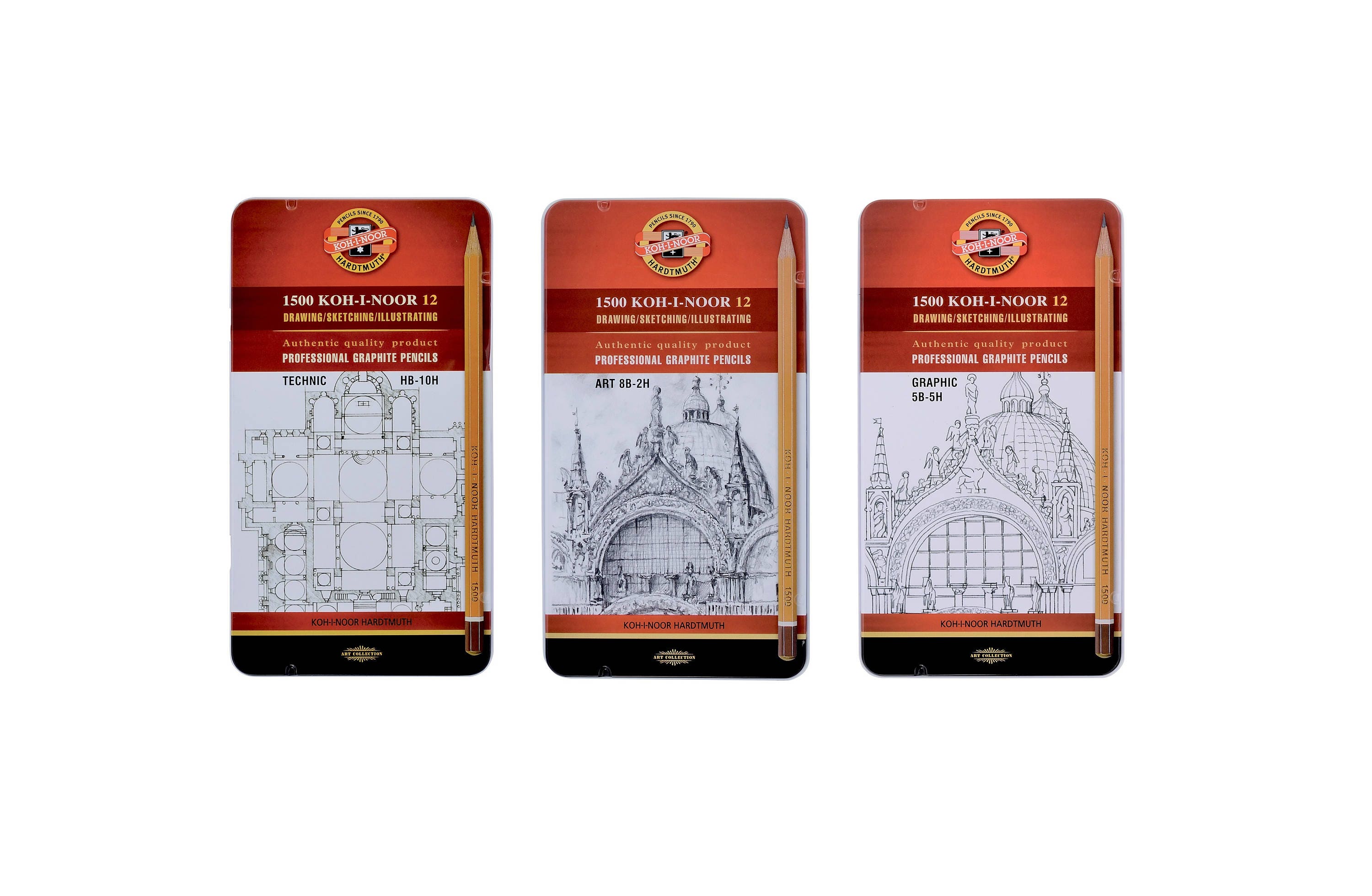 Koh-i-noor 1500/3B – 12 Matite Professionali In Grafite 3B – Ideali Per Disegno Artistico E Schizzi
