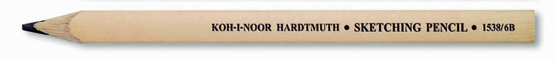 May include: A wooden sketching pencil with a black lead, labelled "KOH-I-NOOR HARDTMUTH &bull; SKETCHING PENCIL &bull; 1538/6B".